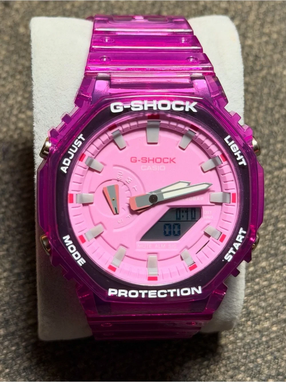 Casio G-SHOCK Hot Pink Transparent Resin Sport Watch